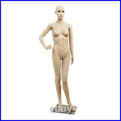 176 CM Female Mannequin Plastic Realistic Display Head Turns Dress Form with Base