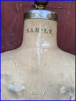 1909s Industrial Dress Form Collapsible Model Tailoring Union Made Canvas