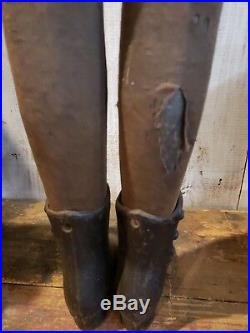 19th C Antique Child's Dress Form Mannequin Cast Iron Boots