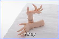1-Pair Perfect Silicone Female Hand Mannequin Arbitrarily-bent Jewelery Display