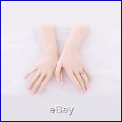 1 Pair Soft Silicone Lifesize Female Hand Fingers Mannequin Display Left Right