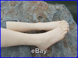 1 Pair soft silicone Lifesize female leg foot mannequin display shoes size 38