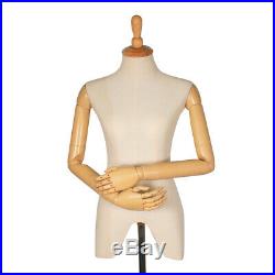 28.5 Female Upper Body 3/4 Torso Mannequin with Adjustable Arms / 3 Legged Base