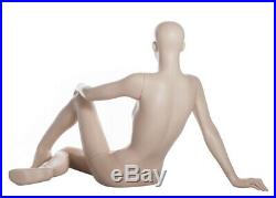28 in H Reclined Seated Female Mannequin Skintone Face Make up Torso Form SFW29F