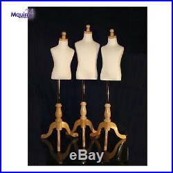 2 Child Mannequins Size 1-2 yr & 3-4 yr Kids Dress Body Form with Wooden base