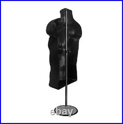 2 Pack Male Mannequin Torso with Stand Dress Form Tshirt Display Countertop Holl