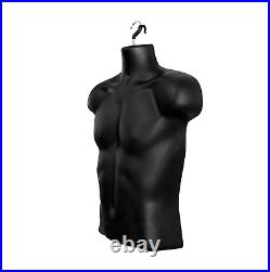 2 Pack Male Mannequin Torso with Stand Dress Form Tshirt Display Countertop Holl