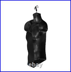 2 Pack Male Mannequin Torso with Stand Dress Form Tshirt Display Countertop Holl