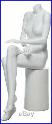 44 in H Seat Female Headless Mannequin Matte White New Style Mannequin STW049WT