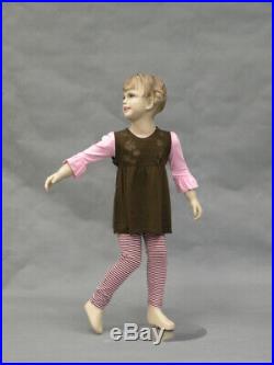 4-5 Year Old Realistic Fiberglass Child Mannequin with Molded Hair and Base