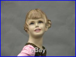 4-5 Year Old Realistic Fiberglass Child Mannequin with Molded Hair and Base