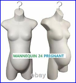 4 Pack Maternity Mannequin Torsos Flesh Pregnant Plastic Hanging Dress Form