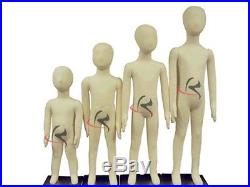 4 Units Children Mannequin Dress Form Display Flexible #JF-CH1357T Group