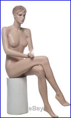 4 ft 6 in Female Sitting Mannequin Skintone Face Make up Sculptured Hair SFW9FT