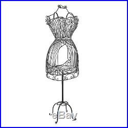 57 VINTAGE Metal Wire Dress Form MANNEQUIN Dressmaker Display Rack Stand BLACK