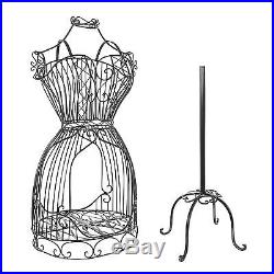 57 VINTAGE Metal Wire Dress Form MANNEQUIN Dressmaker Display Rack Stand BLACK