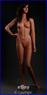 5' 10 Tall, Fiberglass Female Mannequin Realistic + Wig 322534 (LEM6)