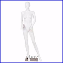5.8 FT Female Mannequin Plastic Full Body Dress Form Display with Base White