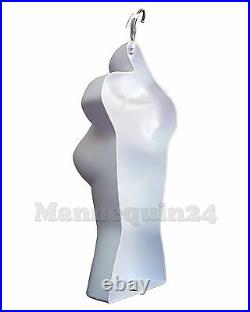 5 Pack Mannequin Torsos Body Dress Form White with Table Top Stand + Hanger