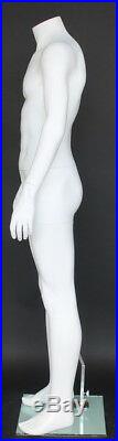 5 ft 3 in H, Small Size Male Headless Mannequin Matte White finish-STM072WT