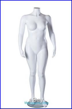 5 ft 5 in H PLUS SIZE Female Headless Mannequin Matte White New Style PLUS-1