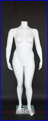 5 ft 5 in H PLUS SIZE Female Headless Mannequin Matte White New Style PLUS-1