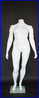 5 ft 5 in H PLUS SIZE Female Headless Mannequin Matte White New Style PLUS-2
