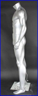 5 ft 9 in H Male Athletic Mannequin Muscular Body Shape Matte Silver STM052S NEW