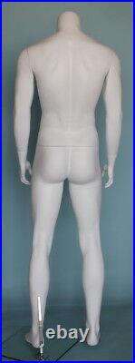 5 ft 9 in Tall Male Headless Mannequin, Muscular Body Matte White STM051WT- NEW