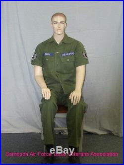 5 ft Male Seated Mannequin Skintone with Face Makeup S/M size WWII uniform SFM74