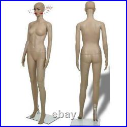 68.90 Female Mannequin Plastic Display Full Body Head Turns Dress Form with Base