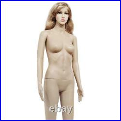68.90 Female Mannequin Plastic Display Full Body Head Turns Dress Form with Base