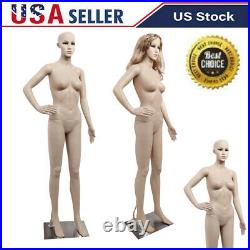 69 Female Mannequin Full Body PP Realistic Display Head Turns Dress Form withBase