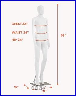 69 Inch Femal Mannequin Full Body Dress Form Sewing Manikin Adjustable Dress