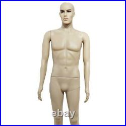 6FT Male Full Body Realistic Mannequin Display Head Turns Dress Form with Base