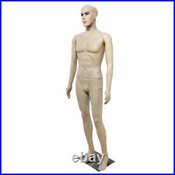 6FT Male Full Body Realistic Mannequin Head Turns Dress Form + Base