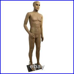 6FT Male Mannequin Manikin Metal Stand Plastic Full Body Realistic Man Clothes