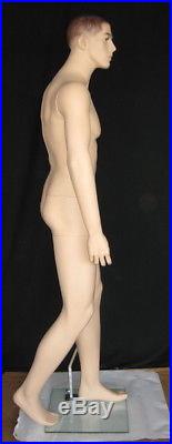 6'1H Male Mannequin Skintone Finish with face Make up torso form 7071FT, NEW