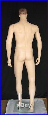 6'1H Male Mannequin Skintone Finish with face Make up torso form 7071FT, NEW