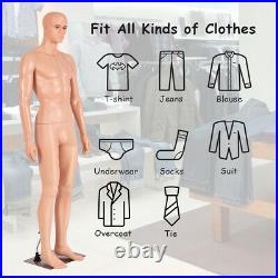 6 FT Male Mannequin Make-up Manikin Metal Stand Plastic Full Body Realistic New