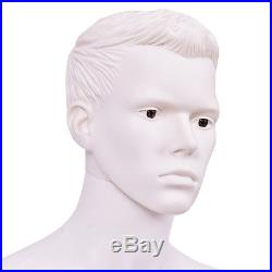 6 FT Male Mannequin Plastic Full Body Dress Form Display with Base White New