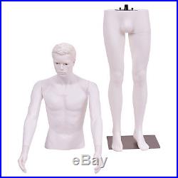 6 FT Male Mannequin Plastic Full Body Dress Form Display with Base White New
