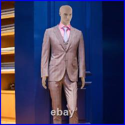 6 FT Male Mannequin Plastic Full Body Head Turns Torso Dress Form Display w Base