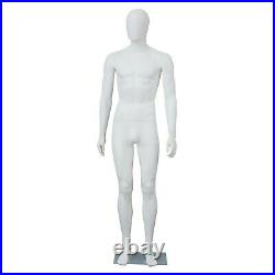 6 Ft Male Mannequin Dress Form Full Body Realistic Display Head Turns withBase