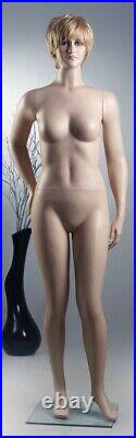 6' Tall, Large Fiberglass Female Mannequin Realistic + Wig 373040 (W3)