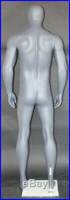 6 ft 4 in H Male Abstract Head MannequinMuscular Body Grey Color SFM52E-GR