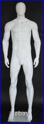 6 ft 4 in H Male Abstract Head Mannequin, Muscular Body Mannequin SFM52E-WT