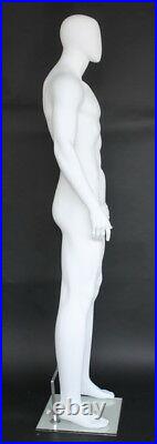 6 ft 4 in H Male Abstract Head Mannequin, Muscular Body Mannequin SFM52E-WT