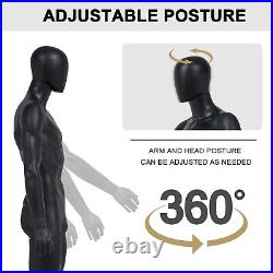 72.8 Male Mannequin Realistic Full Body Dress Form Display Head Turns With Base