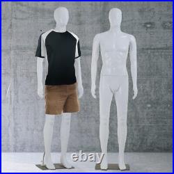 73'' Detachable Male Mannequin Realistic Full Body Torso Dress Form withMetal Base